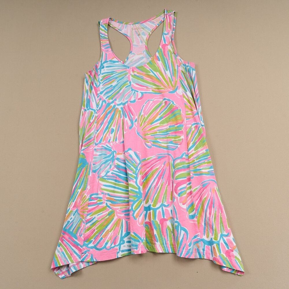 Lilly Pulitzer Monterey Dress Racerback Shellebrate Shells Cotton XS Resortwear